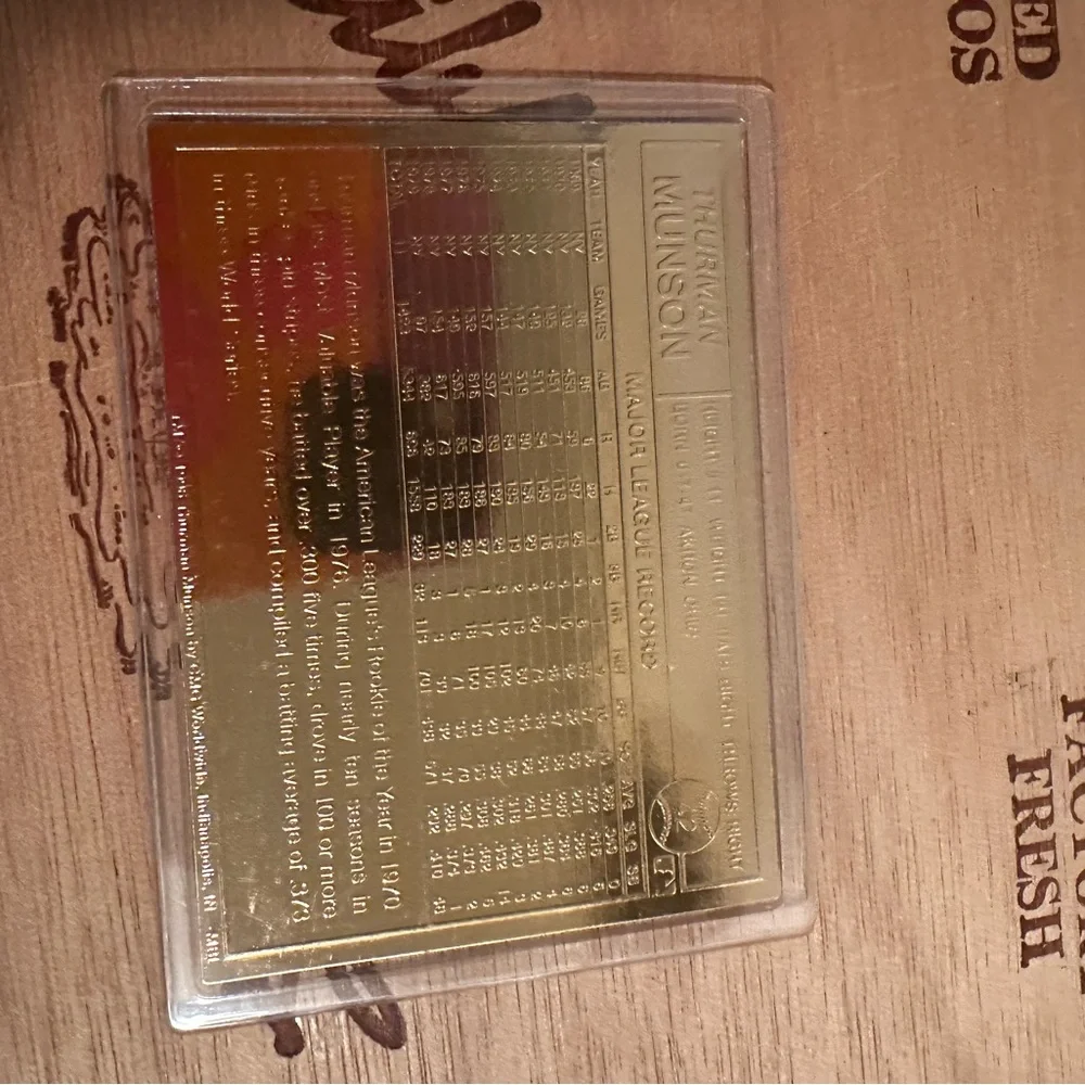Thurman Munson Danbury Mint Sealed 22 kt Gold Card #42